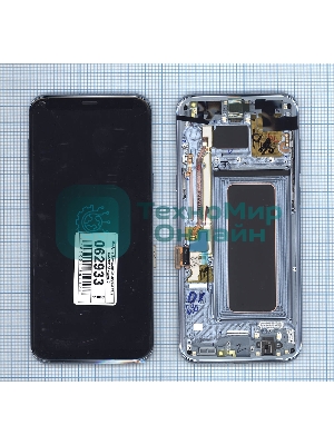 Дисплей для Samsung Galaxy S8 Plus SM-G955F черный с голубой рамкой