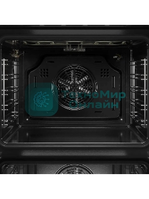 Встраиваемый духовой шкаф Kuppersberg HO 677 B, High-Tech, объем 70 л, 13 режимов, электронное управление (утапливаемые переключатели, аналоговый дисплей), телескопические направляющие на одном уровне, максимальная температура 300 градусов, 2 стекла в дверце, черный