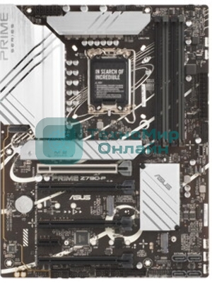 Материнская плата ASUS PRIME Z790-P, LGA 1700, Intel Z790, 4xDDR5, 4xSATA, 3xM.2 PCIe 4.0 x4, 1xPCIe 5.0 x16, 3xPCIe x4, 1xPCIe x1, 1xHDMI, 1xDP, 1xUSB-C 3.2 Gen 2x2, 1xUSB 3.2 Gen 2, 2xUSB 3.2 Gen 1, 4xUSB 2.0, 1x 2.5Gb LAN, 3x3.5 мм, 7.1, ATX