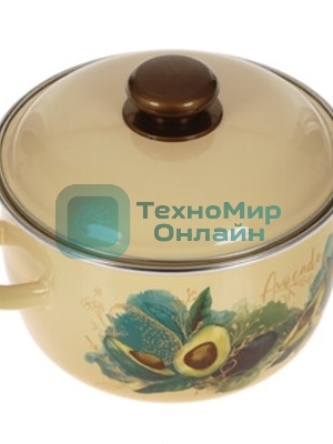 Кастрюля Appetite 1MC181P Avocado крышка сталь, сферическая эмалированная 3 л