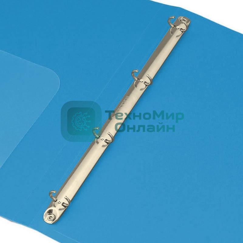 Папка на 4-х кольцах Бюрократ -0818/4RBLU A4 пластик 0.7мм кор.18мм внут.и торц.карм синий