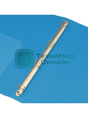 Папка на 4-х кольцах Бюрократ -0818/4RBLU A4 пластик 0.7мм кор.18мм внут.и торц.карм синий