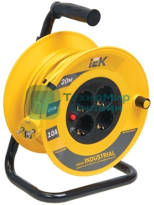 Удлинитель на катушке 4х20 м с заземл. 10А IP20 УК20 