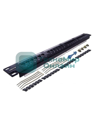 Патч-панель LANMASTER 24 порта, UTP, кат.6, 1U