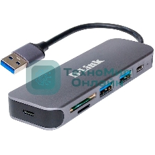 USB-концентратор D-Link DUB-1325/A1A с 2 портами USB 3.0, 1 портом USB Type-C, слотами для карт SD и microSD и разъемом USB 3.0