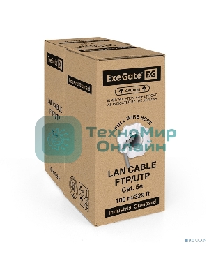 Кабель ExeGate Special UTP 4 пары кат.5e CCA, 26AWG, бухта 100м, серый, PVC
