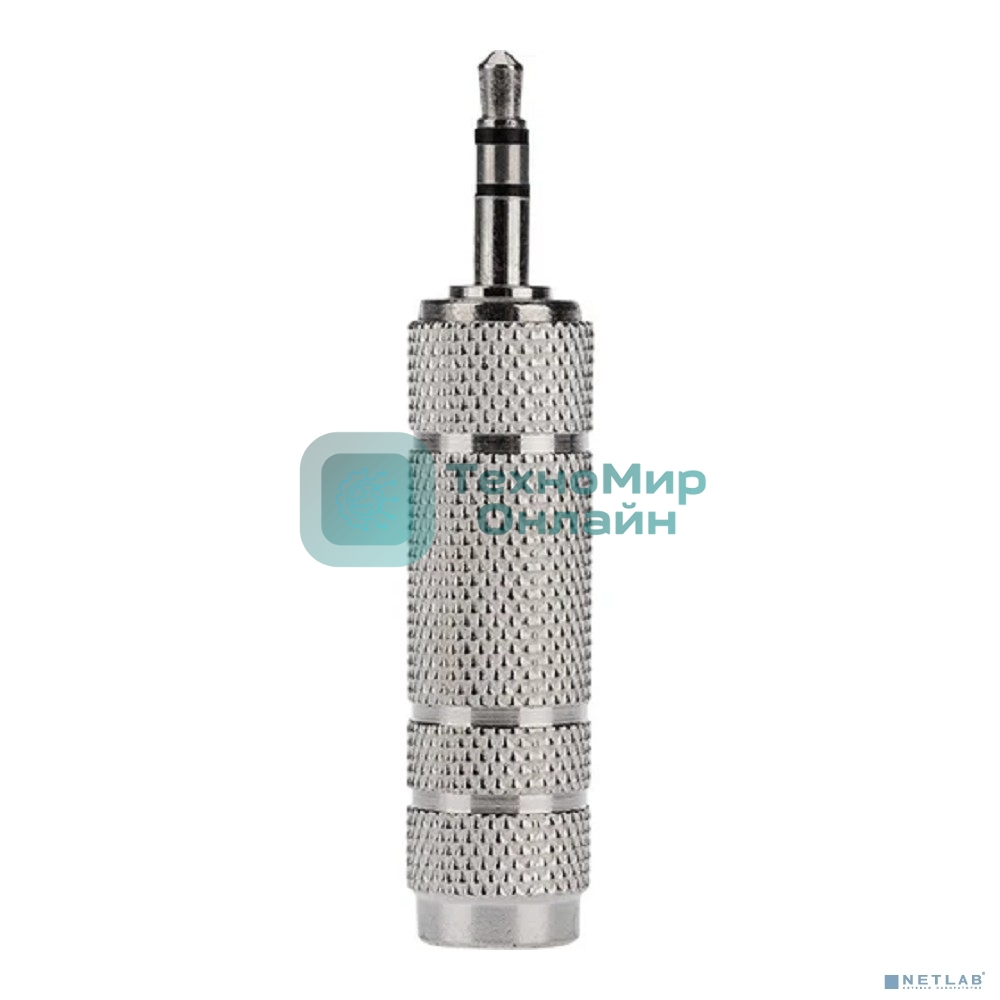 Переходник Rexant 3,5мм стерео штекер - 6,3мм стерео гнездо, металл