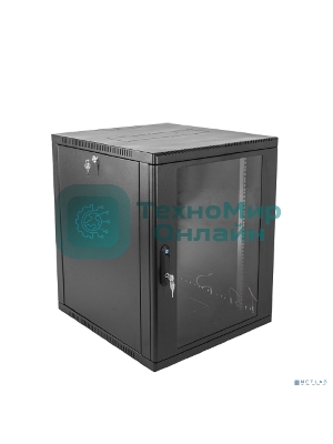 Шкаф ЦМО телекоммуникационный настенный сварной 12U (600 650) съемные стенки, дверь стекло, черный