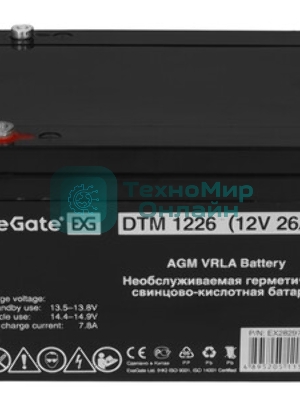 Батарея для ИБП ExeGate DT 1226 (12V 26Ah), клеммы под болт М5