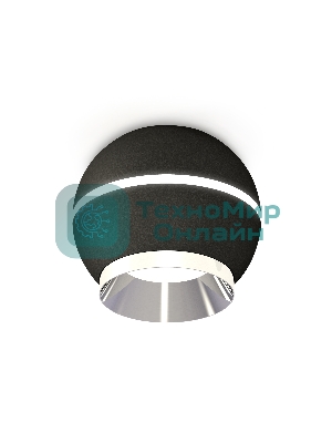 Светильник Ambrella Light XS1102011 SBK/PSL черный песок/серебро полированное MR16 GU5.3 LED 3W 4200K (C1102, N7032)