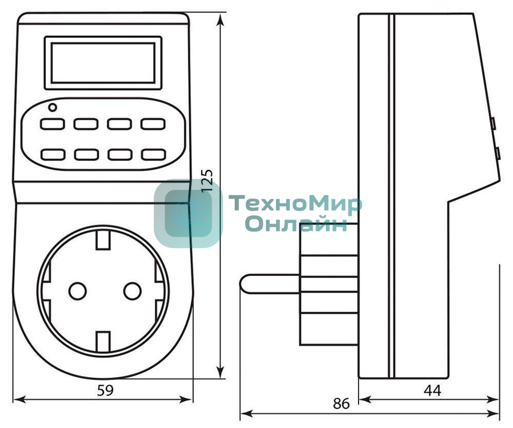 Розетка с таймером Feron (недельная) 3500W/16A 230V, 61925(TM22)