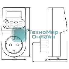 Розетка с таймером Feron (недельная) 3500W/16A 230V, 61925(TM22)