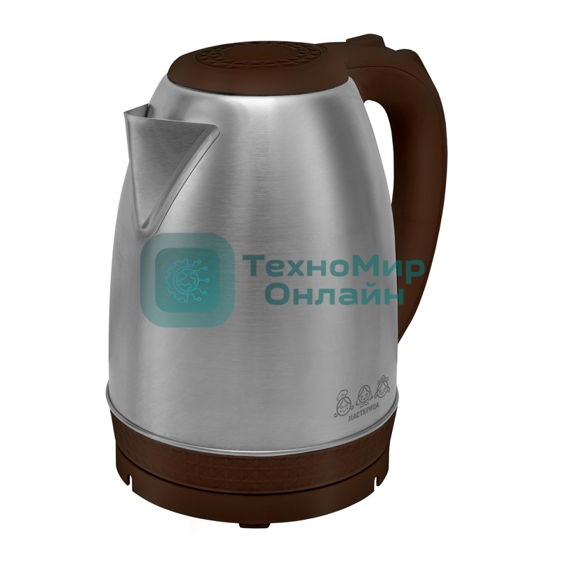 Чайник электрический Мастерица EK-1801М, шоколад, 1,8л, нержавейка