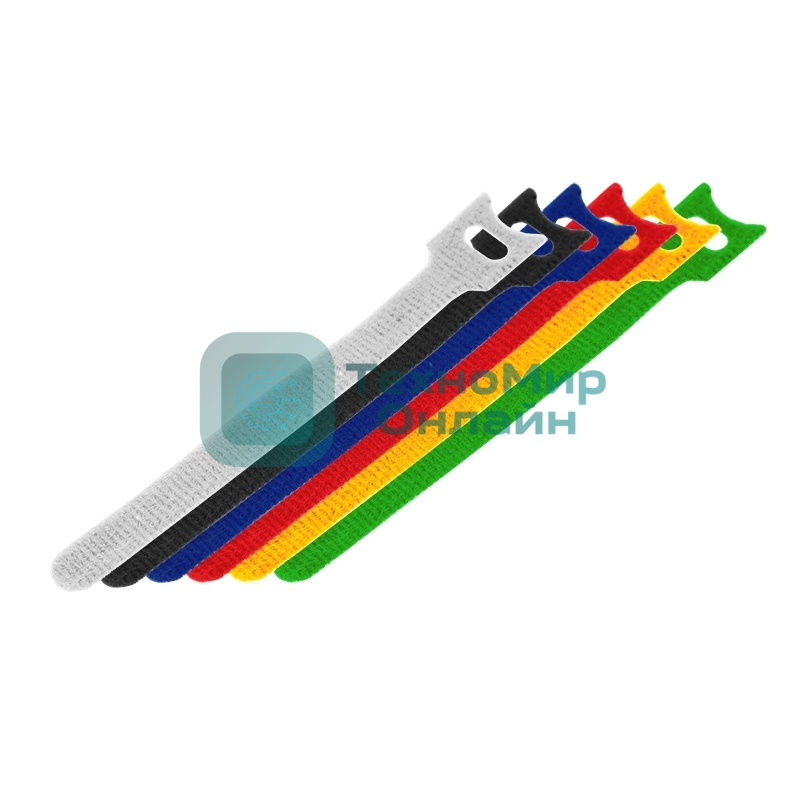 Набор хомутов-стяжек многоразовых на липучке Rexant 150х12 мм, цветная, упаковка 12 шт.