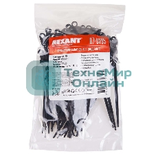 Хомут кабельный Rexant 3.6х100 под винт нейл. черный (уп. 100 шт)