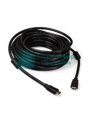 Кабель HDMI Exegate EX287727RUS EX-CC-HDMI2-15.0F (19M/19M, v2.0, 15м, 4K UHD, Ethernet, ферритовые кольца, позолоченные контакты)