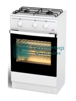 Плита газовая Darina 1AS GM 521 001 W белый/черный, конфорок 2 шт, духовка 45 л, 50 см x 85 см x 41 см