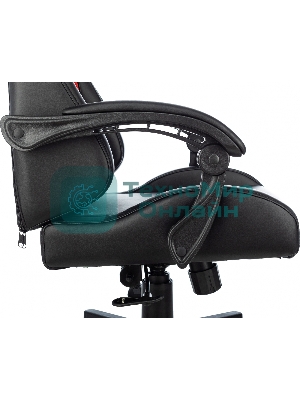 Кресло Zombie GAME TETRA черный/красный, экокожа, 120 кг, механизм качания