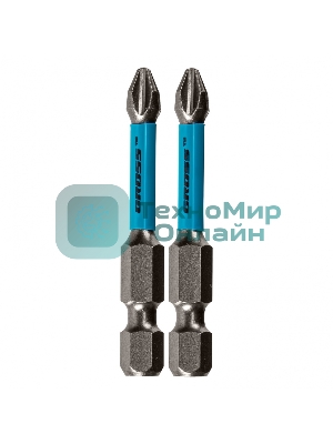 Набор бит торсионных Gross PH2x50 мм, для ударных шуруповертов, 2 шт.