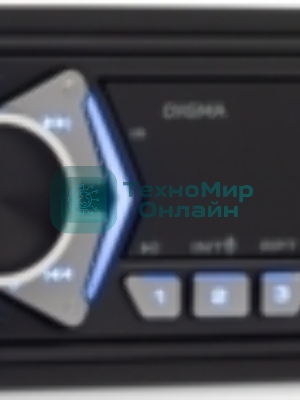 Автомагнитола Digma MCP-227B, 1 DIN, Bluetooth, USB Type-A, AUX, пульт ДУ