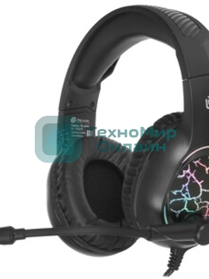 Гарнитура Oklick HS-L930G чёрный/синий, проводная, USB, подсветка