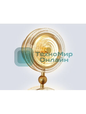 Настенный светодиодный светильник Ambrella light LH31118/2 BS/CL латунь/прозрачный 15W 3000K 200*90*390