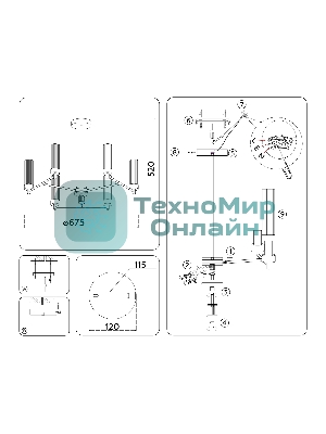 Люстра Ambrella light LH55151/6 CH/CL хром/прозрачный E14/6 max 40W D675*520