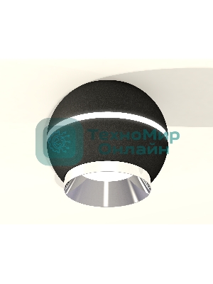 Светильник Ambrella Light XS1102011 SBK/PSL черный песок/серебро полированное MR16 GU5.3 LED 3W 4200K (C1102, N7032)