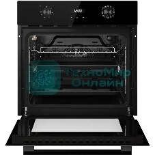 Встраиваемый духовой шкаф Kuppersberg HO 677 B, High-Tech, объем 70 л, 13 режимов, электронное управление (утапливаемые переключатели, аналоговый дисплей), телескопические направляющие на одном уровне, максимальная температура 300 градусов, 2 стекла в дверце, черный