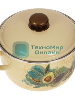 Кастрюля Appetite 1MC201P Avocado с крышкой, сферическая эмалированная 4 л