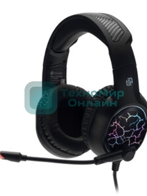 Гарнитура Oklick HS-L930G чёрный/синий, проводная, USB, подсветка