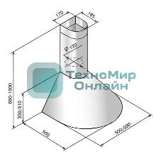 Вытяжка каминная Elikor Эпсилон 60П-430-П3Л белый/золотистый, 59.5 см, 430 куб. м/ч, 54 дБ