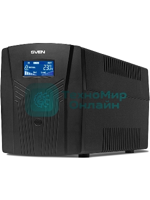 Источник бесперебойного питания UPS Sven Pro 1500 (1000 WA, LCD, USB, RG-45, 3 евро розетки)
