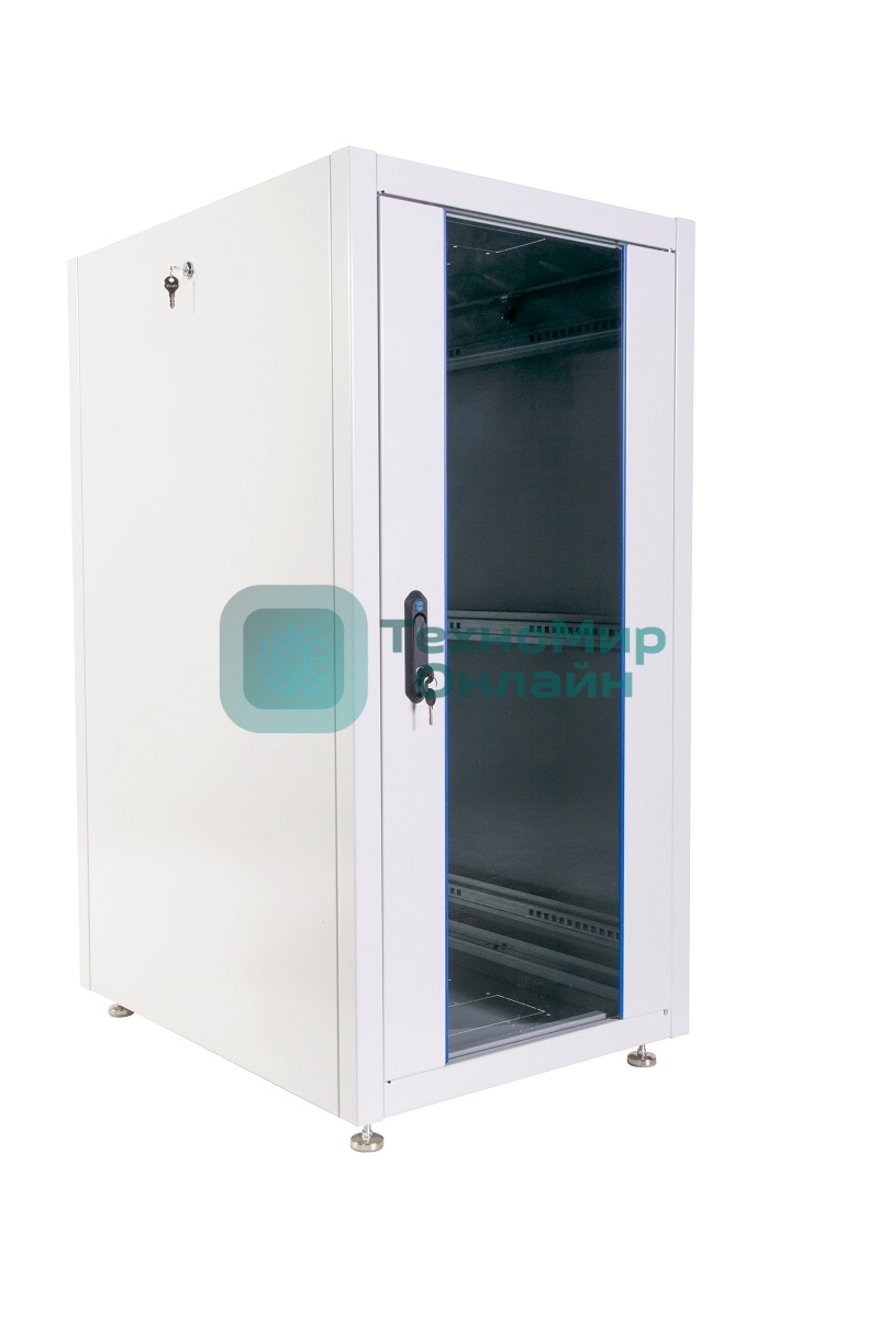 Шкаф телекоммуникационный напольный ЭКОНОМ 24U (600 х 1000) дверь стекло, дверь металл