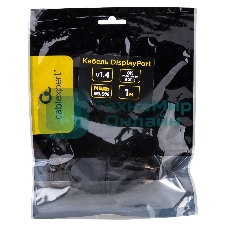 Кабель DisplayPort Cablexpert CC-DP8K-1M, 20M/20M, v1.4, 8К, медь, тройной экран, 1м, черный, пакет