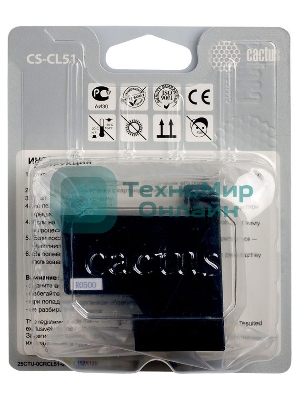Картридж струйный Cactus CS-CL51 многоцветный (18 мл.) для Canon Pixma MP150/MP160/MP170/MP180/MP450/MP460/iP2200/iP6210/iP6220/iP6220D/iP6310/iP6310D/MX300/MX310
