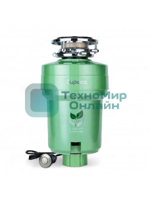 Измельчитель пищевых отходов Бирюса WD-750E2 750Вт, зеленый