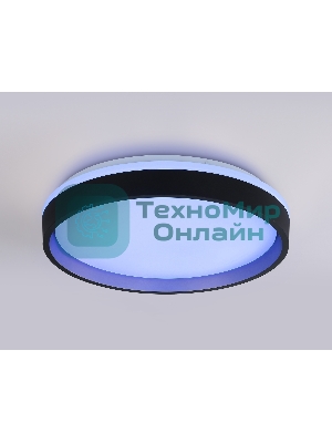 Светодиодный светильник RGB Ambrella light FZ604 BK/GD черный/золото IP20 46W 3000K-6500K+RGB D390*80 (ПДУ ИК)