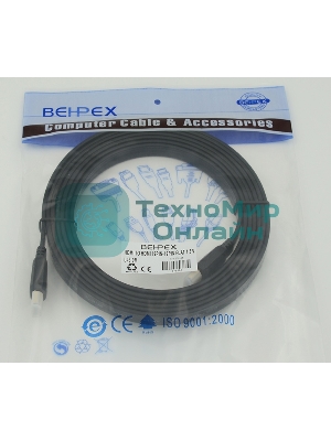 Кабель HDMI 3м SIEMAX FLAT 19M - 19M плоский, черный