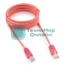 Патч-корд UTP Cablexpert cat.5e, 3м, литой, многожильный, розовый