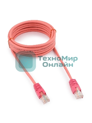 Патч-корд UTP Cablexpert cat.5e, 3м, литой, многожильный, розовый