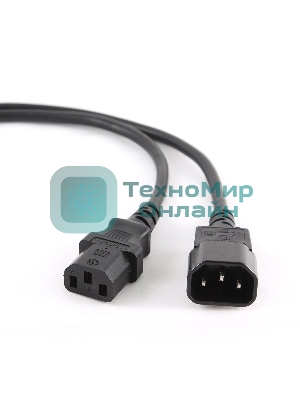 Кабель Power Cube Кабель питания сист.блок-монитор RPC-189-1.8M, 3x0.75, 1.8м, C13-C14 (аналог VDE), 10А, черный, с заземлением