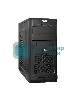 Компьютерный корпус Miditower ExeGate CP-603UB Black, ATX, (CP450W, 80мм), 2*USB+2*USB 3.0, Audio, замок блокировки кнопки питания