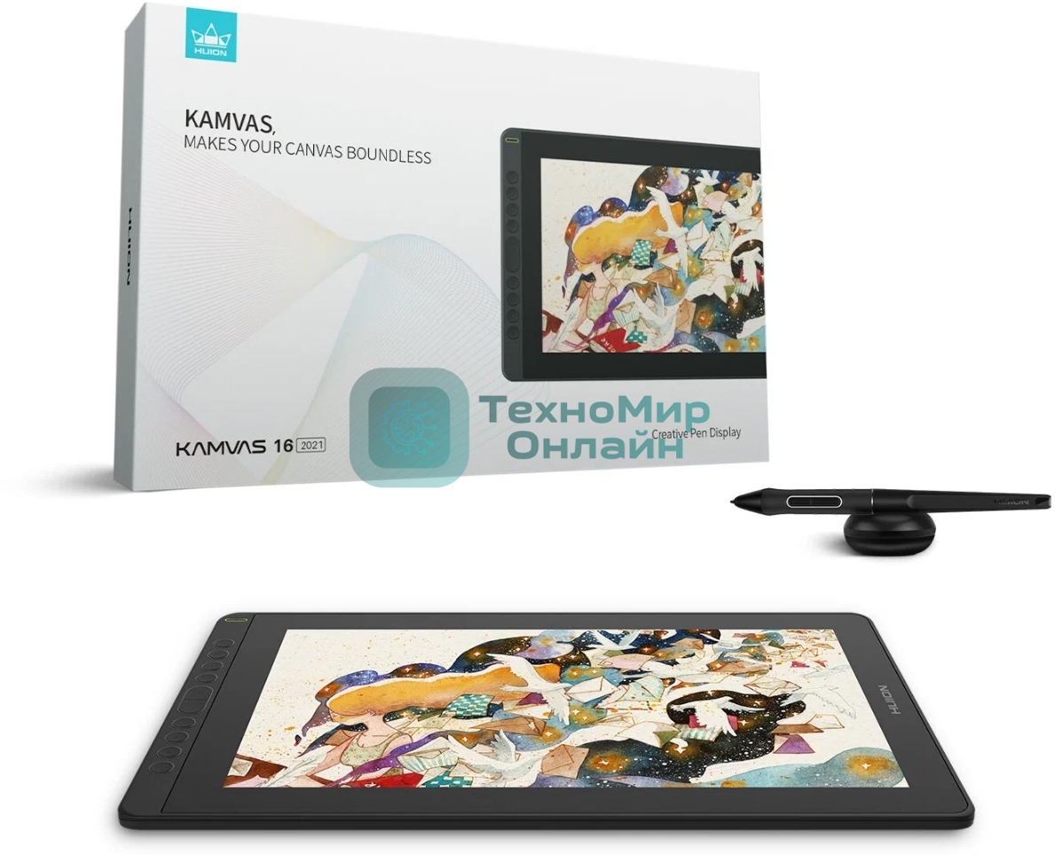 Графический планшет Сенсорный монитор Huion KAMVAS 16 (2021) Black