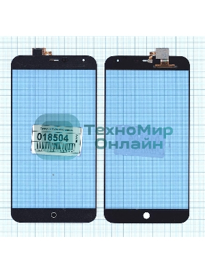 Сенсорное стекло (тачскрин) для Meizu MX4, черное