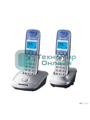 Телефон беспроводной (DECT) Panasonic KX-TG2512RUS (серебристый) Доп трубка в комплекте,АОН, Caller ID,спикерфон на трубке,полифония