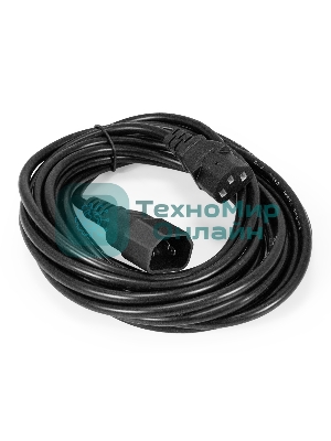 Кабель питания ExeGate Special EC-5S (C13->C14, 3*1.0мм2, CCA, черный, 5 м)