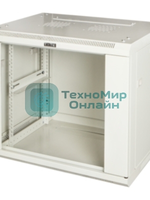 Шкаф коммутационный Lanmaster Pro (TWT-CBWPG-15U-6X4-GY) настенный 15U 600x450 мм пер. дв. стекл 60 кг серый 350 мм 768 мм IP20 металл