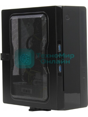 Компьютерный корпус Powerman EQ101BK slim ATX 200W Black 6117857 (8см Fan, 2* USB 3.0, Audio, PM-200ATX-PRO APFC)