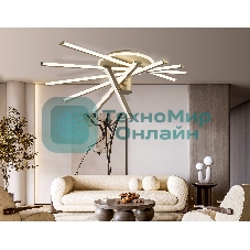 Потолочный светодиодный светильник Ambrella light FL6234 GD золото 96W 3000K-6400K 605*605*200 (ПДУ ИК)